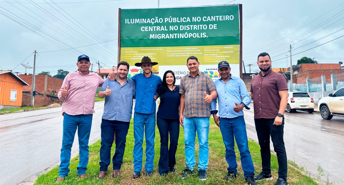 Cristiane Lopes acompanha obras e reforça compromisso com Novo Horizonte d’Oeste