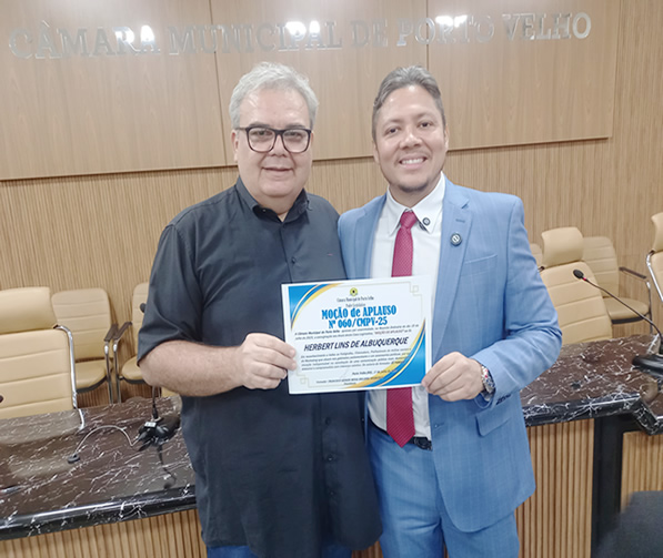 Professor e Jornalista Herbert Lins e o vereador Zé Paroca